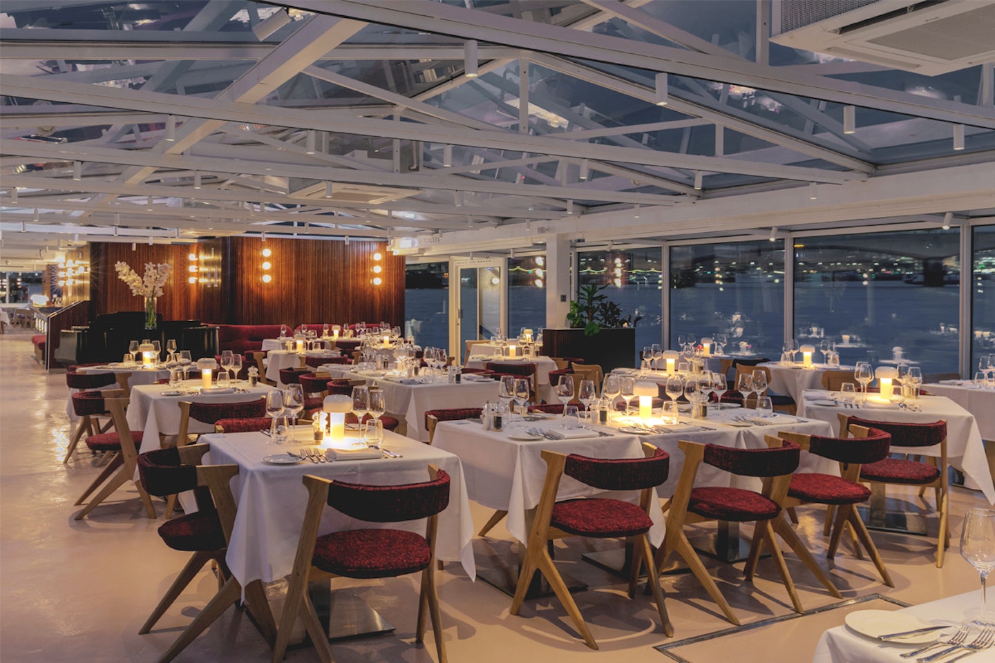 Bateaux London Three Course Thames Dinner Cruise with Wine for Two