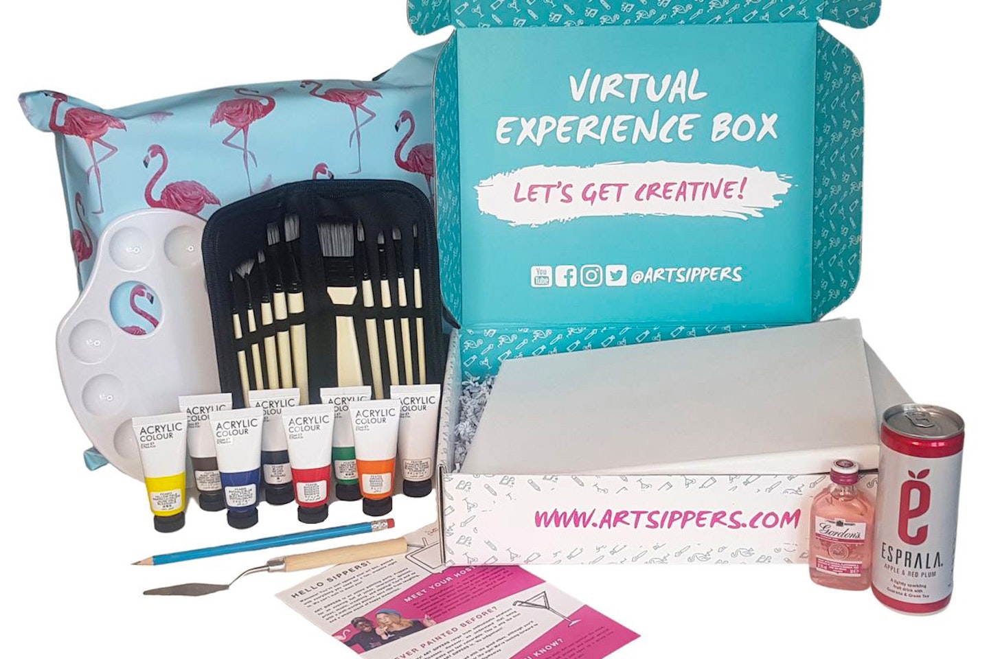 Live Virtual Art Experience plus Mini Alcoholic Drink with Art Sippers