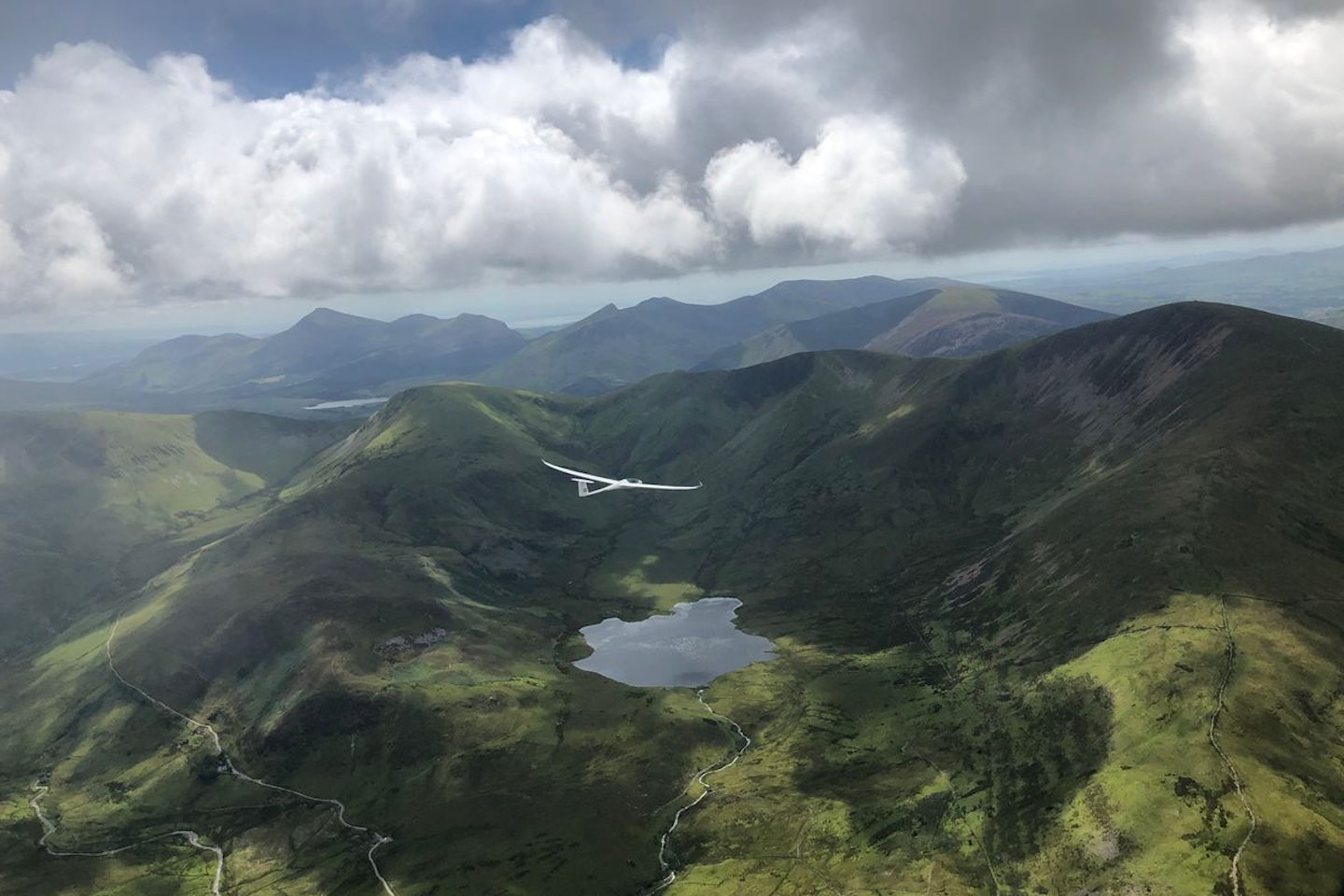 Motor Glider Flight Lesson over North Wales