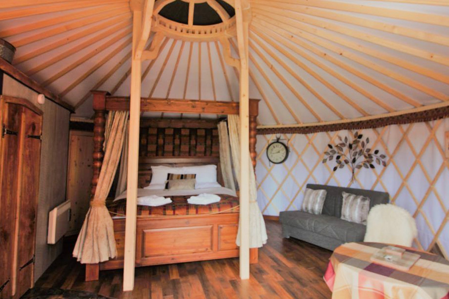 Two Night Somerset Break in a Luxury Yurt with Four Poster Bed for Two at Wall Eden Farm