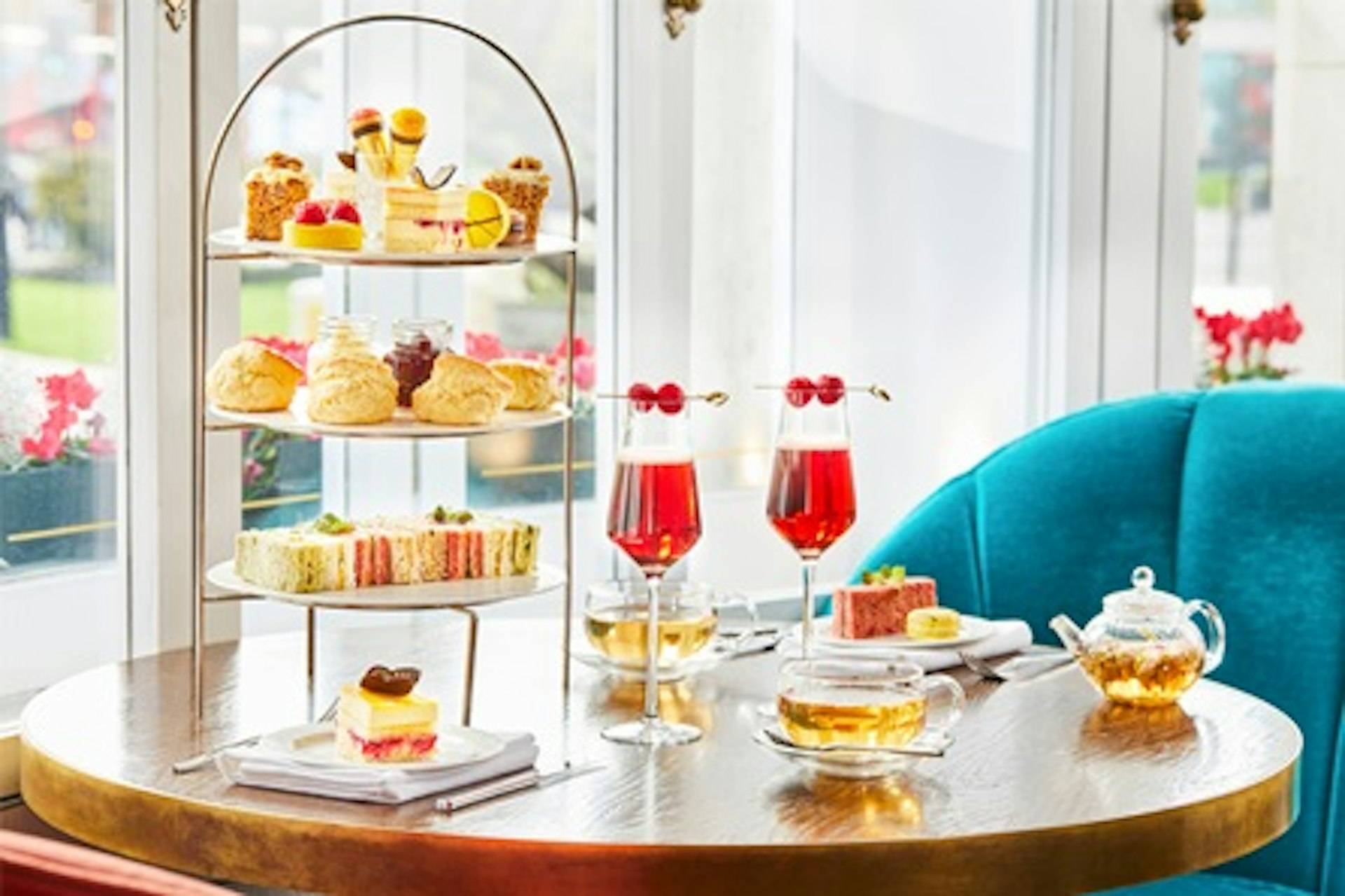 Botanical Afternoon Tea with a Rose Champagne Cocktail for Two at London Marriott Hotel Park Lane 1