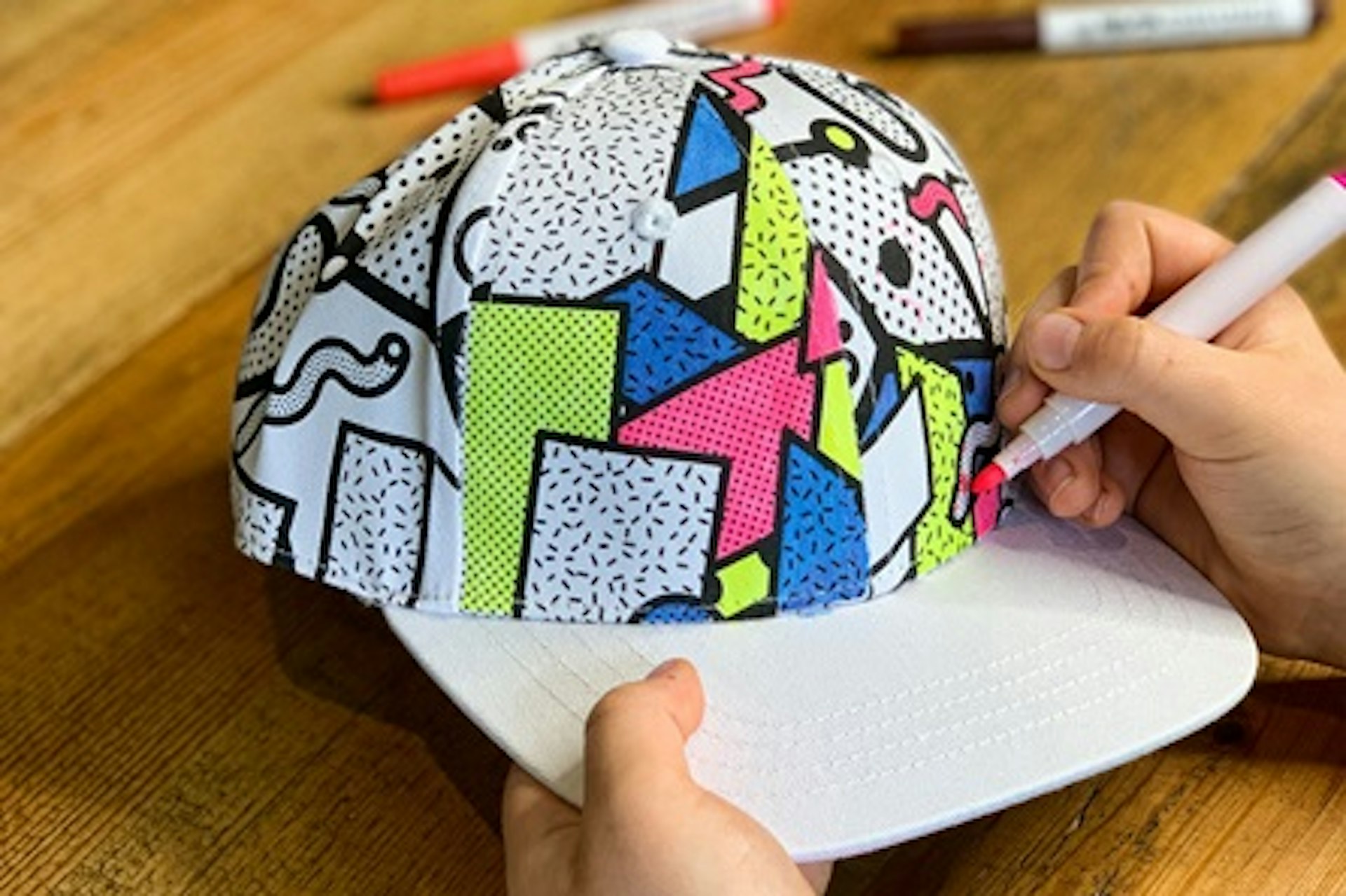 Children's Colour-In Creative Kit - Neo Memphis Cap