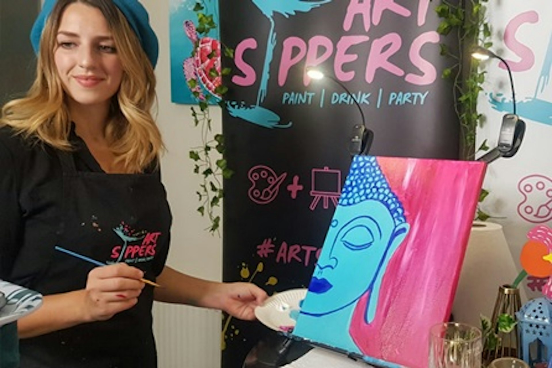 Get Creative Together - Date Night Live Virtual Art Experience with Drinks for Two with Art Sippers 2