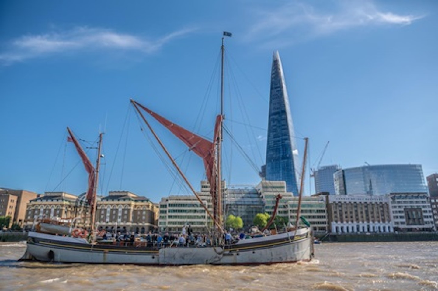 Immersive Tour on The Thames Sailing Barge, Lunch and Entry to The Shard with Champagne for Two 1