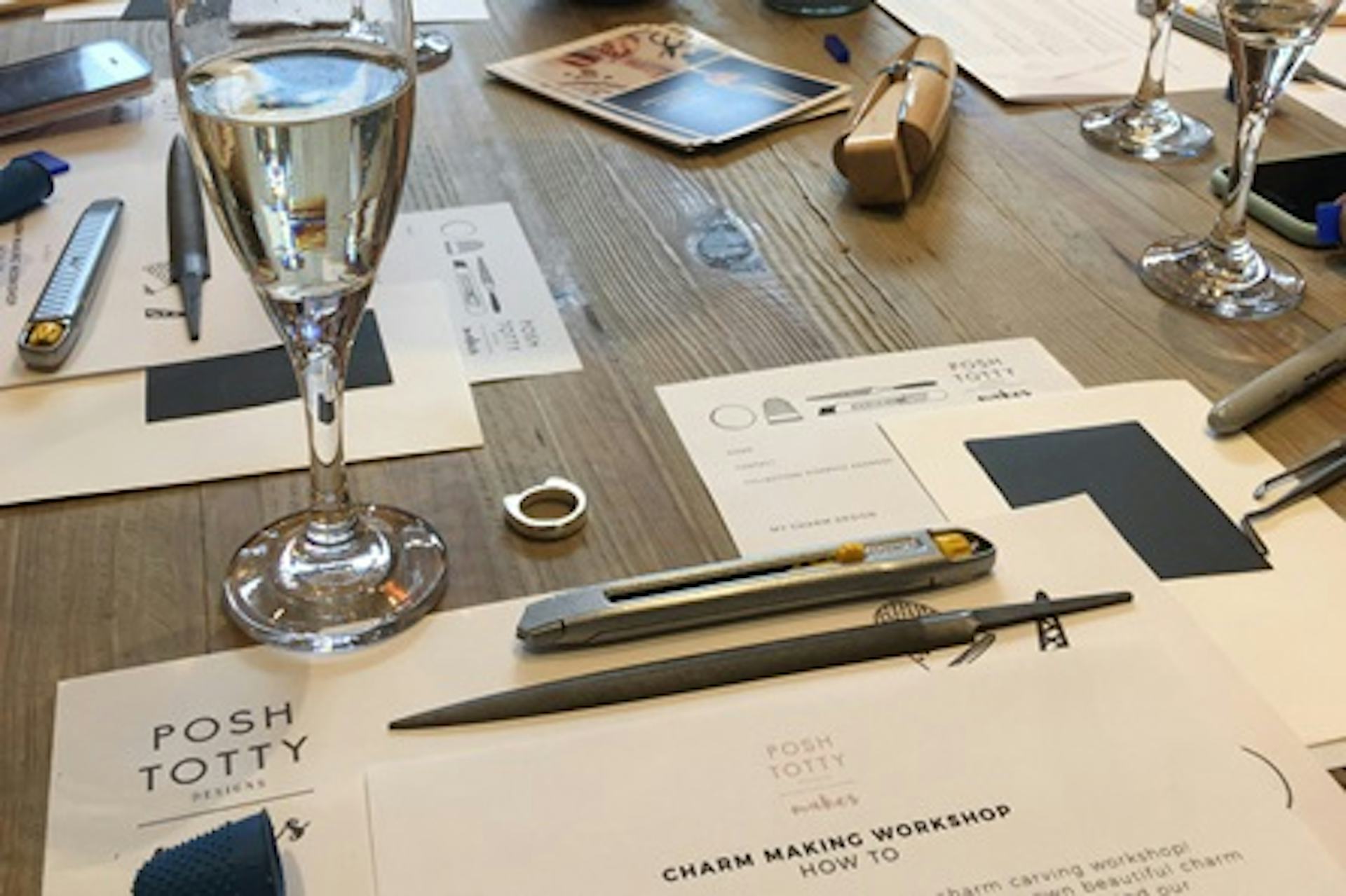 Personalised Silver Jewellery Making Workshop with Prosecco for Two at Posh Totty Designs