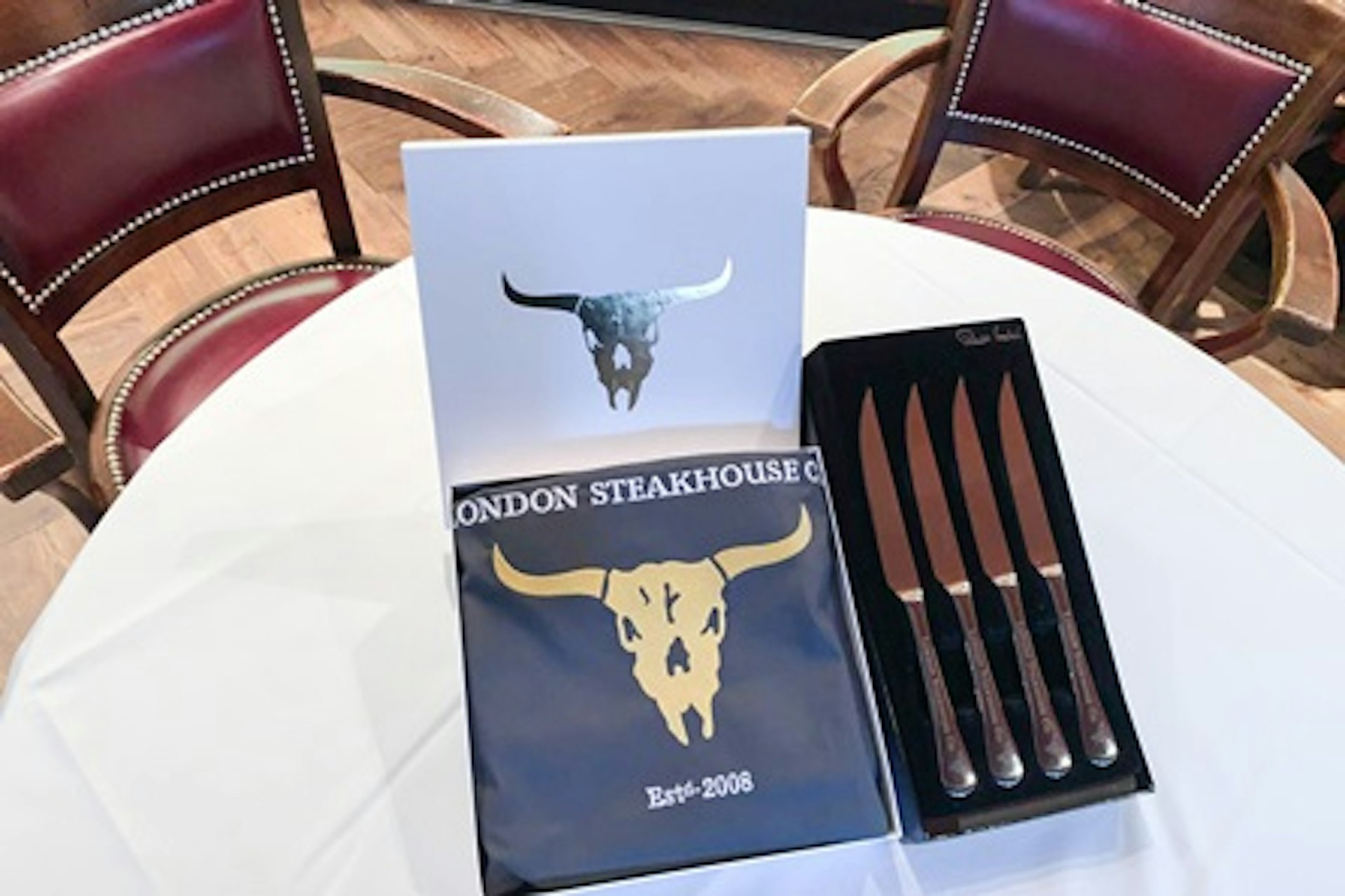 Set of Steak Knives with Apron and Three Course Dining Experience and Cocktail for Two at Marco Pierre White's London Steakhouse Co 2