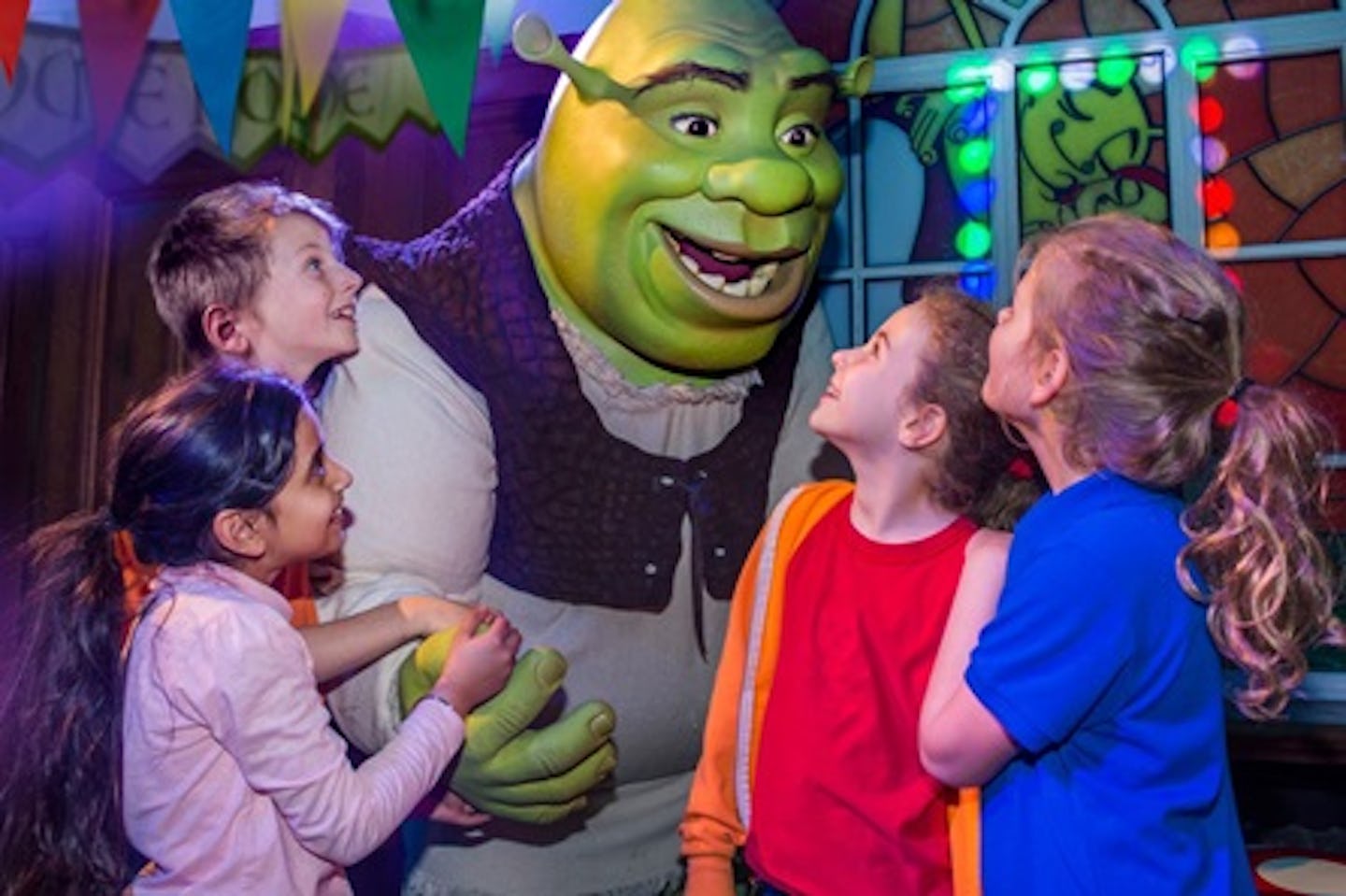 Shrek's Adventure! London and Two Course Meal at Pizza Express for Two