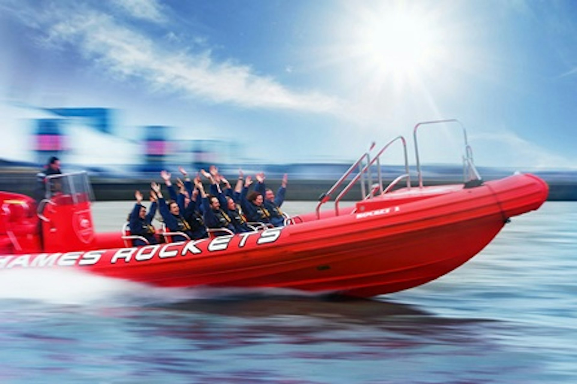 Thames Rockets Speed Boat Ride and Three Course Meal with Wine at Brasserie Blanc for Two
