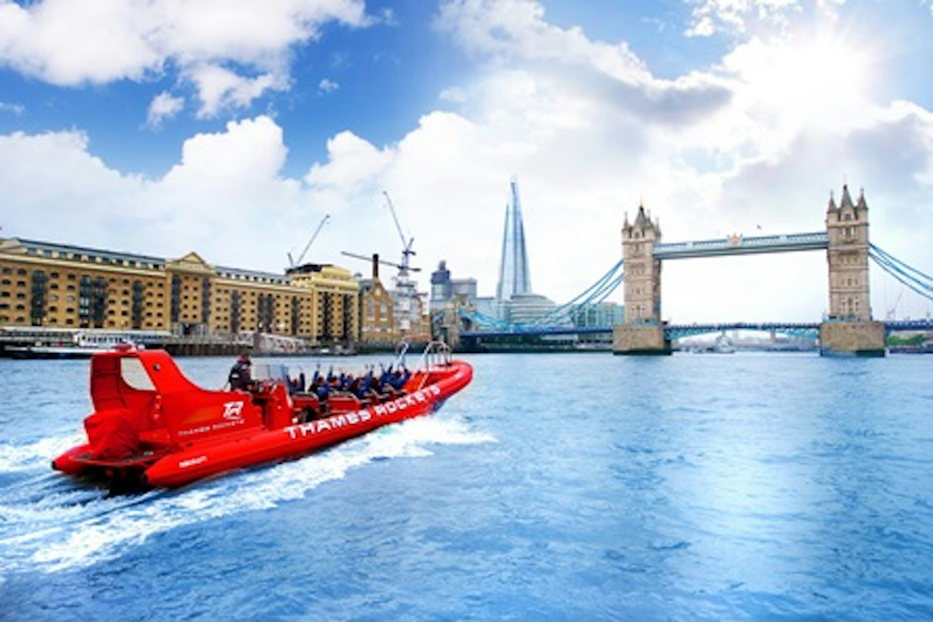 Thames Rockets Speed Boat Ride and Three Course Meal with Wine at Brasserie Blanc for Two 2