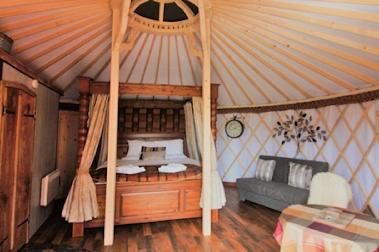 Two Night Somerset Break in a Luxury Yurt with Four Poster Bed for Two at Wall Eden Farm 1