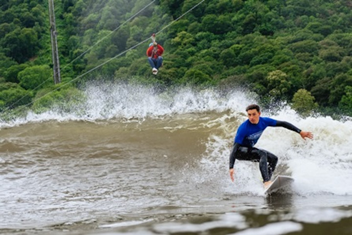 Zip Line Over the Surf Lagoon for Two at Adventure Parc Snowdonia